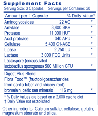 Ancient Legacy Digest Plus 90 Caps As a dietary supplement, take one (1) to three (3) capsules before each meal, or as recommended by a health care professional. Drink at least 8 ounces (a full glass) of water or other fluid daily.