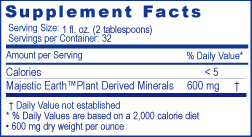 Majestic Earth Colloidal Minerals for trace mineral defiancies.